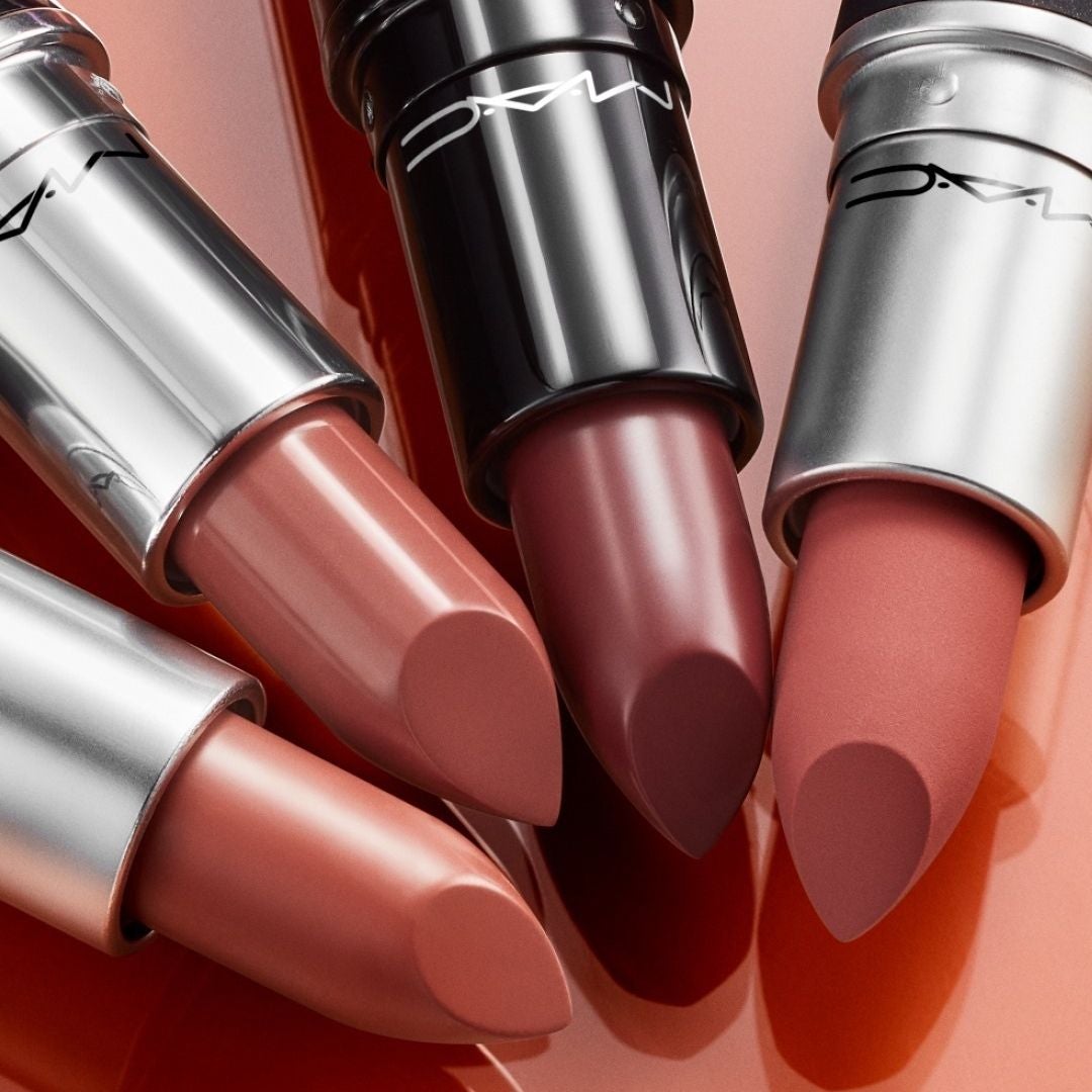 Four nude MAC lipsticks