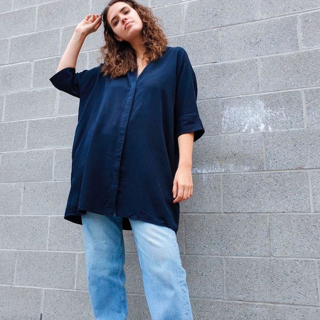 Blue oversized Shirt dress