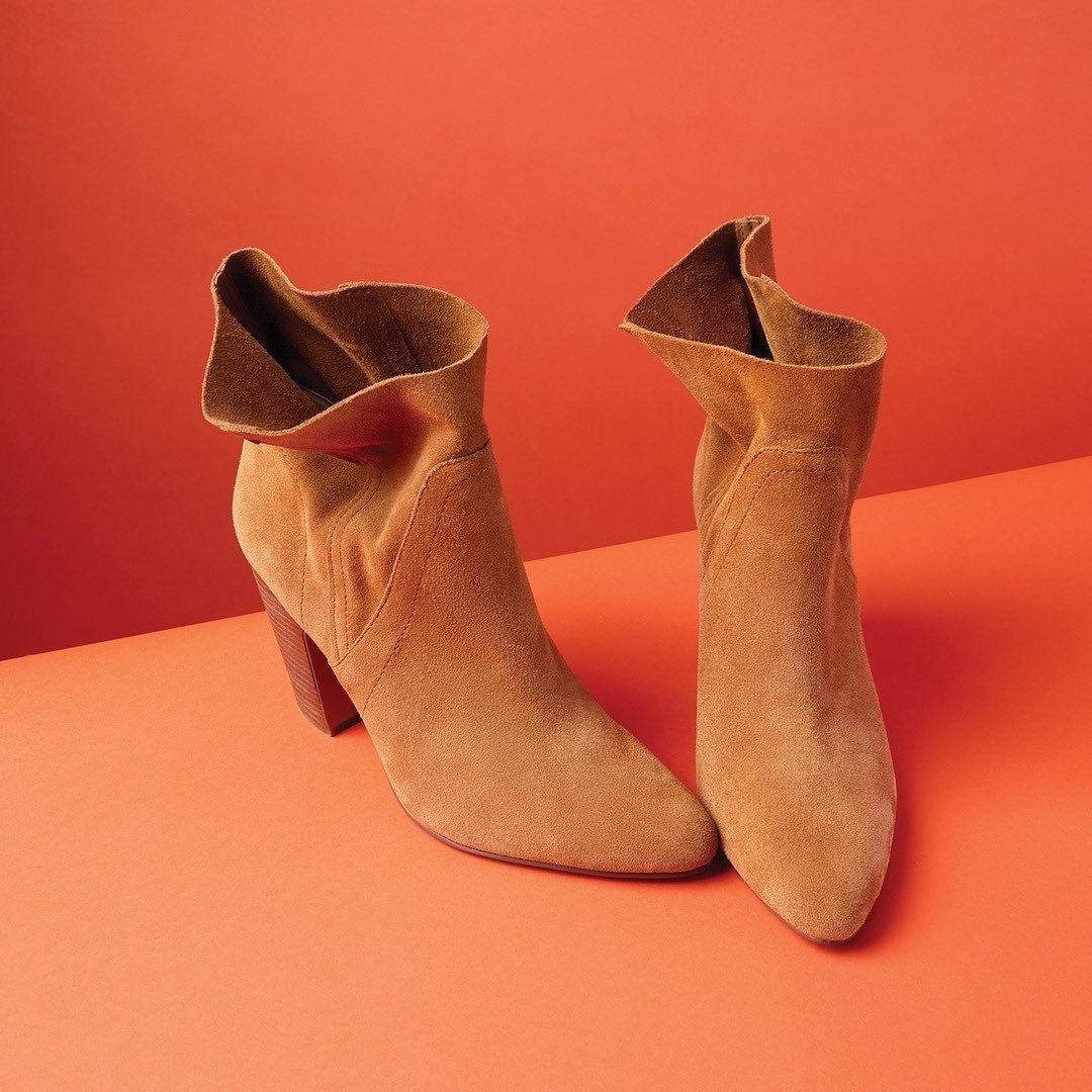 Nude suede booties
